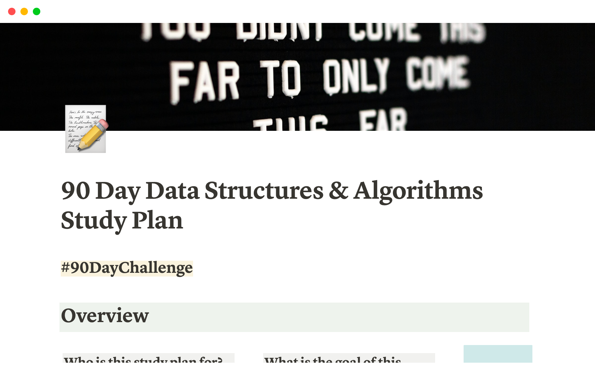 90 Day Data Structures & Algorithms Study Plan님의 템플릿 미리보기