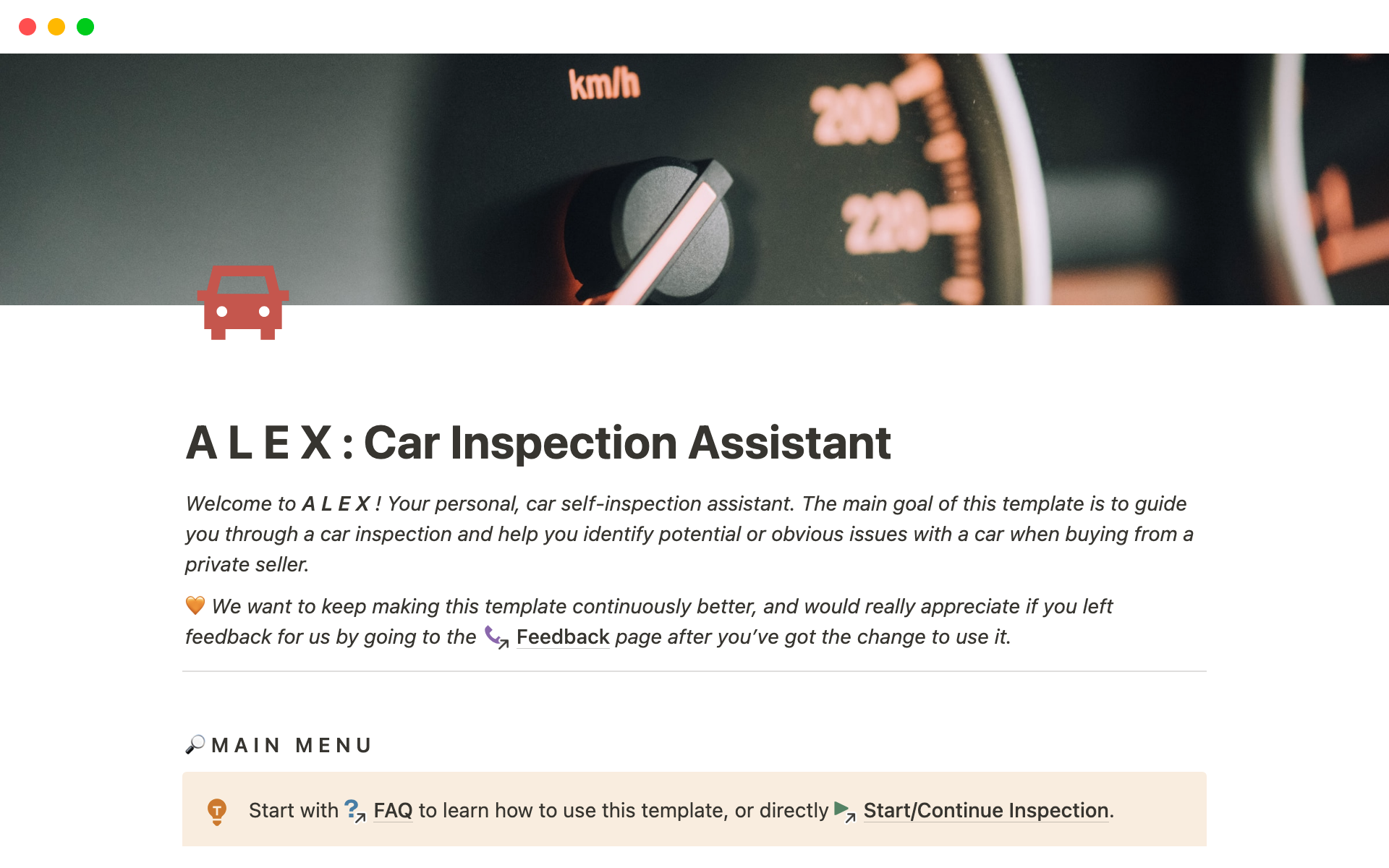 A L E X : Car Inspection Assistant님의 템플릿 미리보기