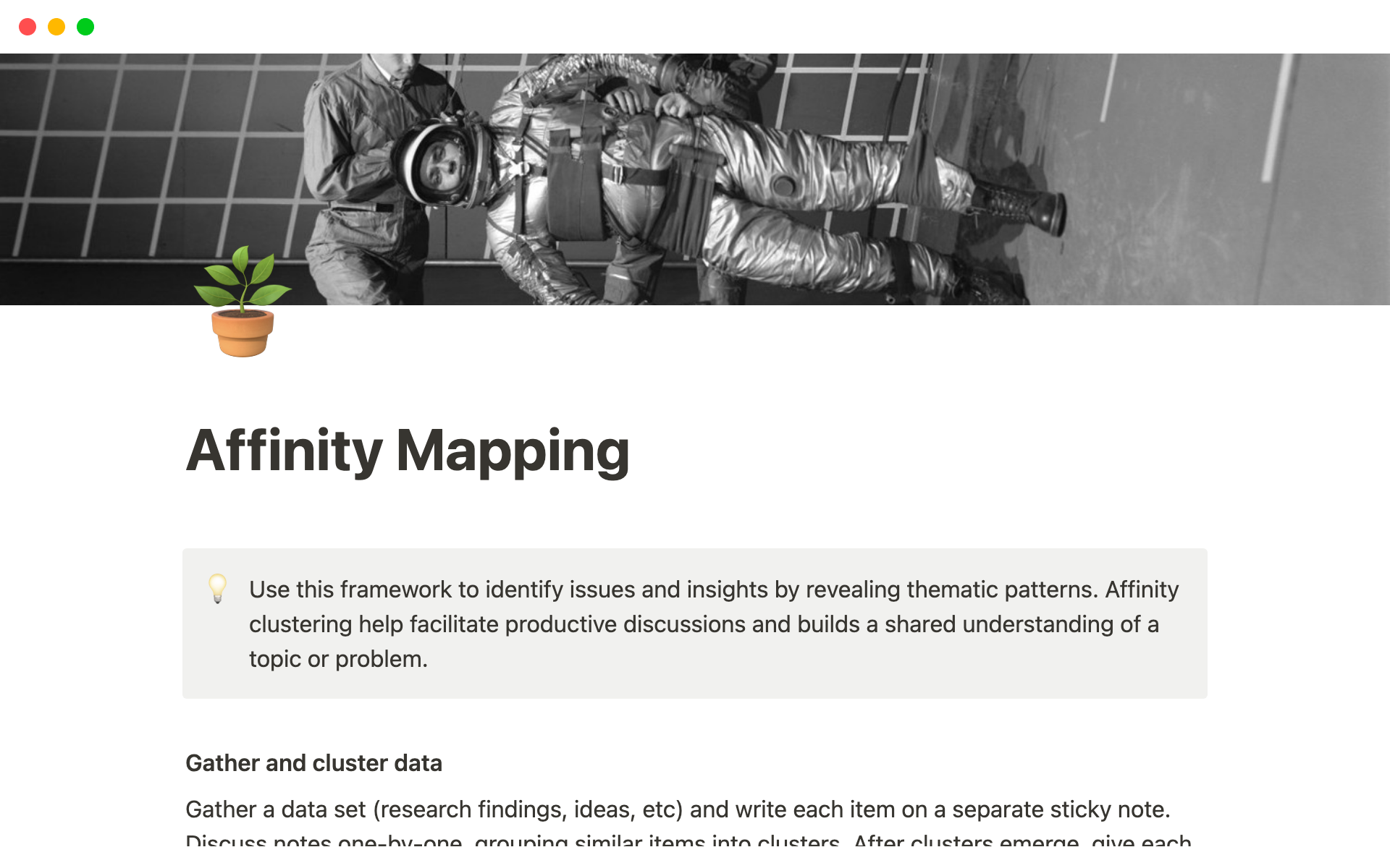 Aperçu du modèle de Affinity Mapping