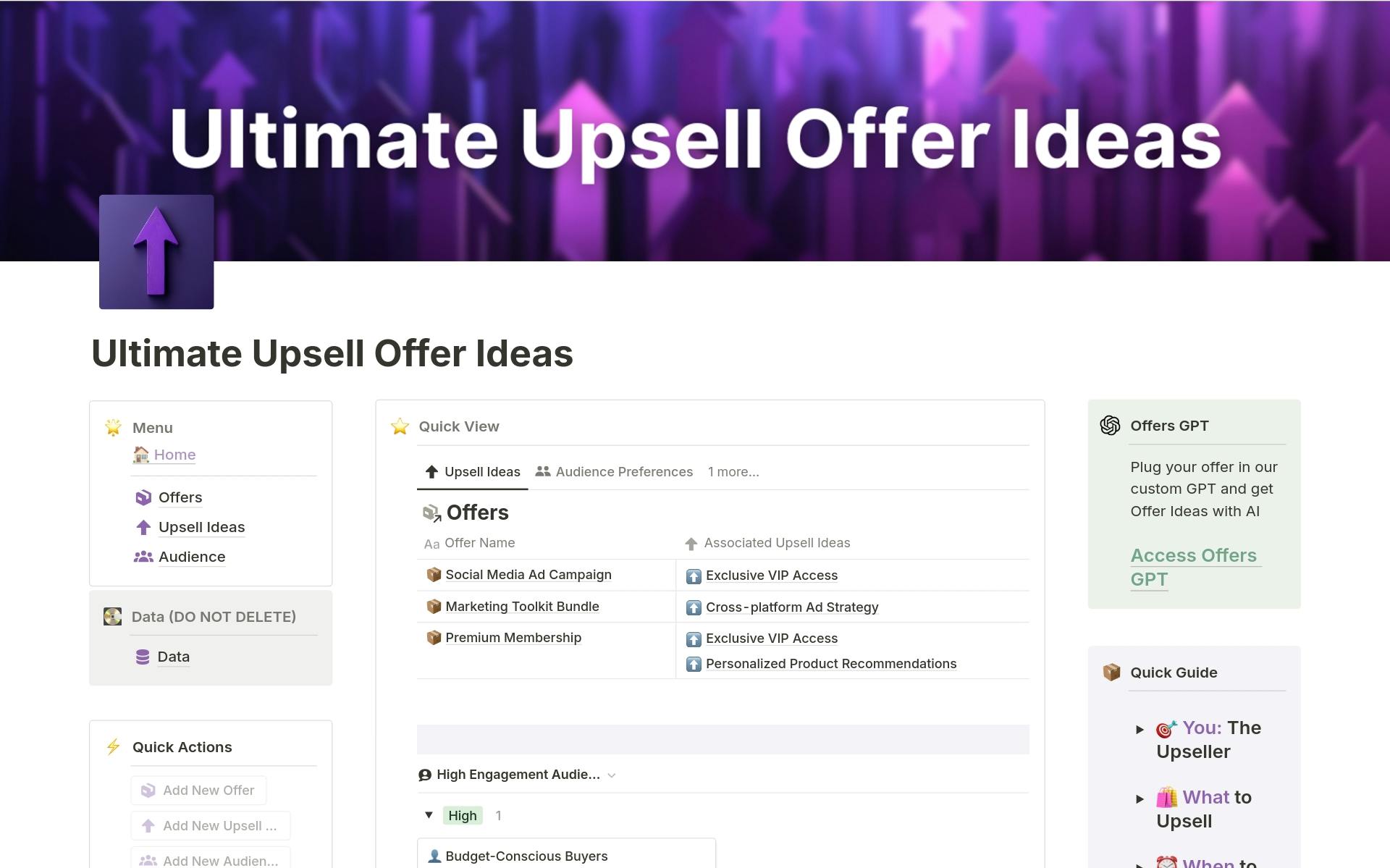Ultimate Upsell Offer Ideasのテンプレートのプレビュー